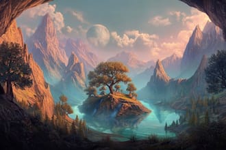 make illustration in fantasy and medieval style