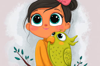 draw cute cartoon illustrations and cartoon characters