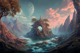 draw landscape  art background and landscape