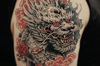 draw an oriental japanese tattoojapanese tattoo