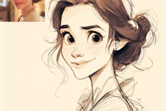 do an beautiful harry potter disney portrait art