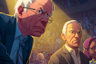 create a political or satirical cartoon