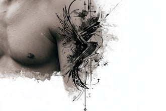 custom an abstract black tattoo design