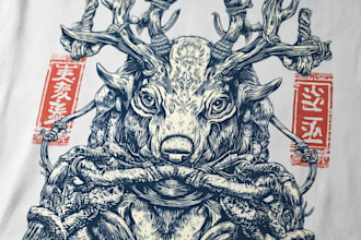 make a linocut tshirt design for brand