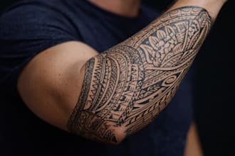 create your custom tribal polynesian tattoo sleeve