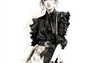 draw a realistic fashion illustration