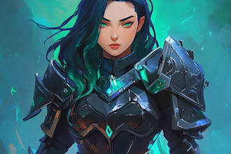 draw anime character and background for game and streaming