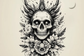 high end dotwork tattoo design for you