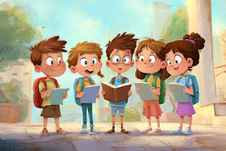 draw coloring book illustration children story book illustration
