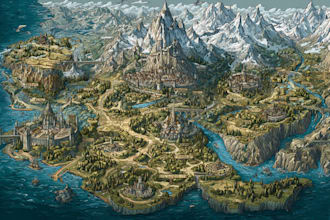draw fantasy map illustration