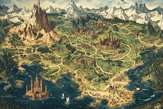draw fantasy map illustration