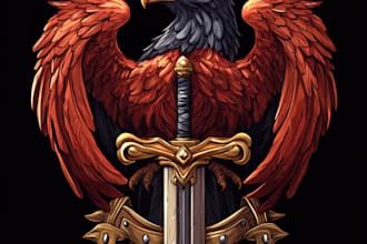 do medieval fantasy game, rpg, mmo game logo