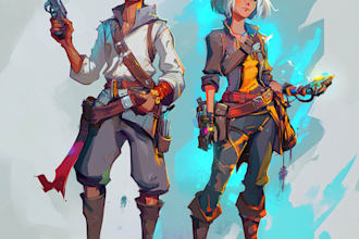 draw 2d game character for game art