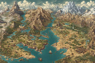 draw a fantasy map illustration isometric map