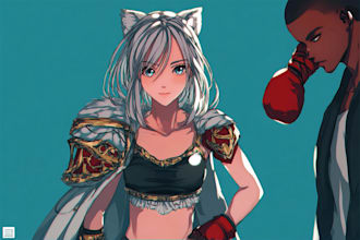 draw you an anime art style characters