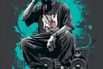 do dj band rap music typography, urban streetwear clothing brand t shirt design