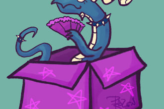 draw your dragon oc in a cute box