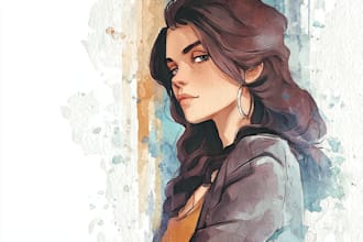 draw fantasy art, watercolor characters scenes
