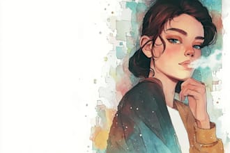 paint with watercolor for illustration and clipart