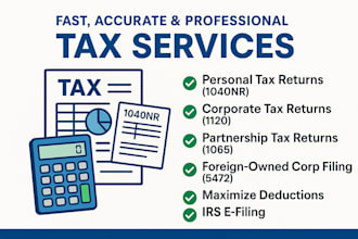 prepare and efile form 5472, 1120, 1040nr, 1065 to the irs