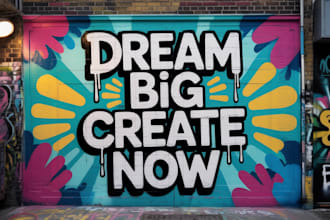 draw any graffiti mural wall art or banner