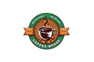 design coffee brand, coffee shop, logo and branding