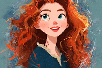 draw your portrait in charming disney animation style