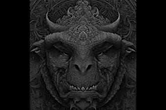 draw dark art illustration with engraving style