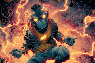 make comic cover, comic book cover, comic page, illustration