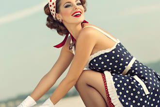 draw a pin up girl and pin up girl character art