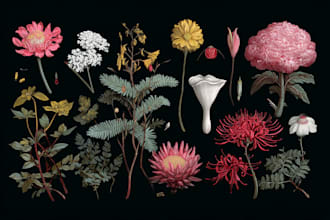 do an beautiful vintage botanical illustration