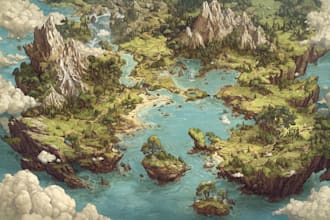 make a fantasy map illustration