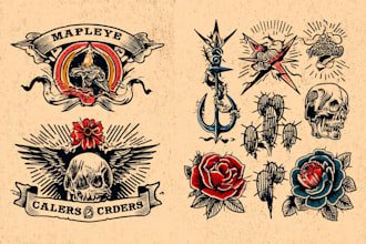 create old school or traditional tattoo design