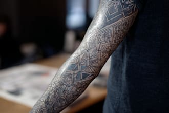create unique custom geometric tattoo design