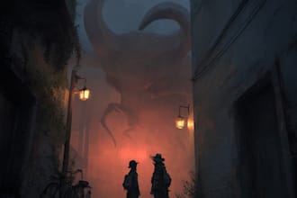 draw concept art or illustration, fantasy, horror, scifi