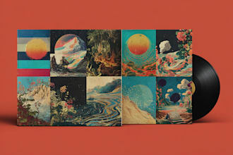 make vintage album cover for you