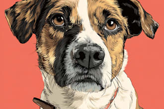 draw pet into vector illustration
