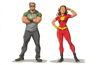 a superhero art illustration comic for you