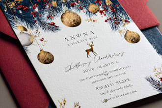 design christmas card, new year card and holiday card