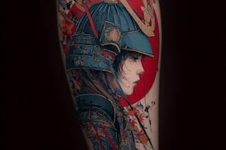 create super artistic tattoo designs in japanese style