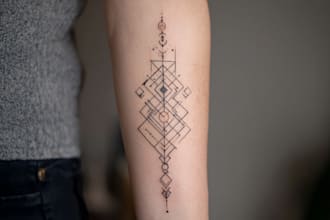 make a geometric tattoo design
