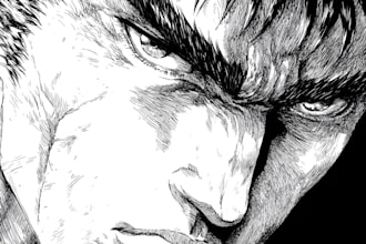 do manga page custom dark berserk style art