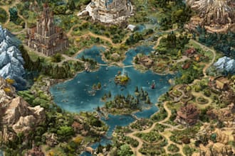 do a custom map for fantasy, scifi, book or boardgame