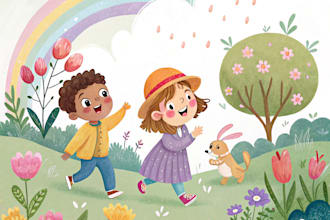 draw digital watercolor children book illustration