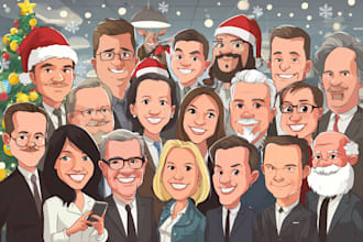 create christmas vector portrait illustration in 24 hours