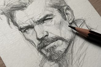 draw cartoon, anime, super hero portrait or concept art