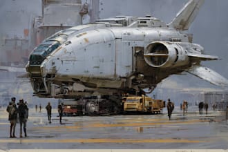 create spaceship concept art for you