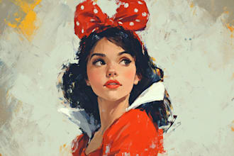 do cute disney cartoon portrait