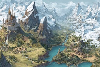 create event, tourist, and fantasy map illustration