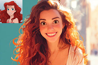 turn your photo into disney cartoon style portrait